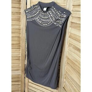 Venus Womens  Gray Top Size M With Embellishments